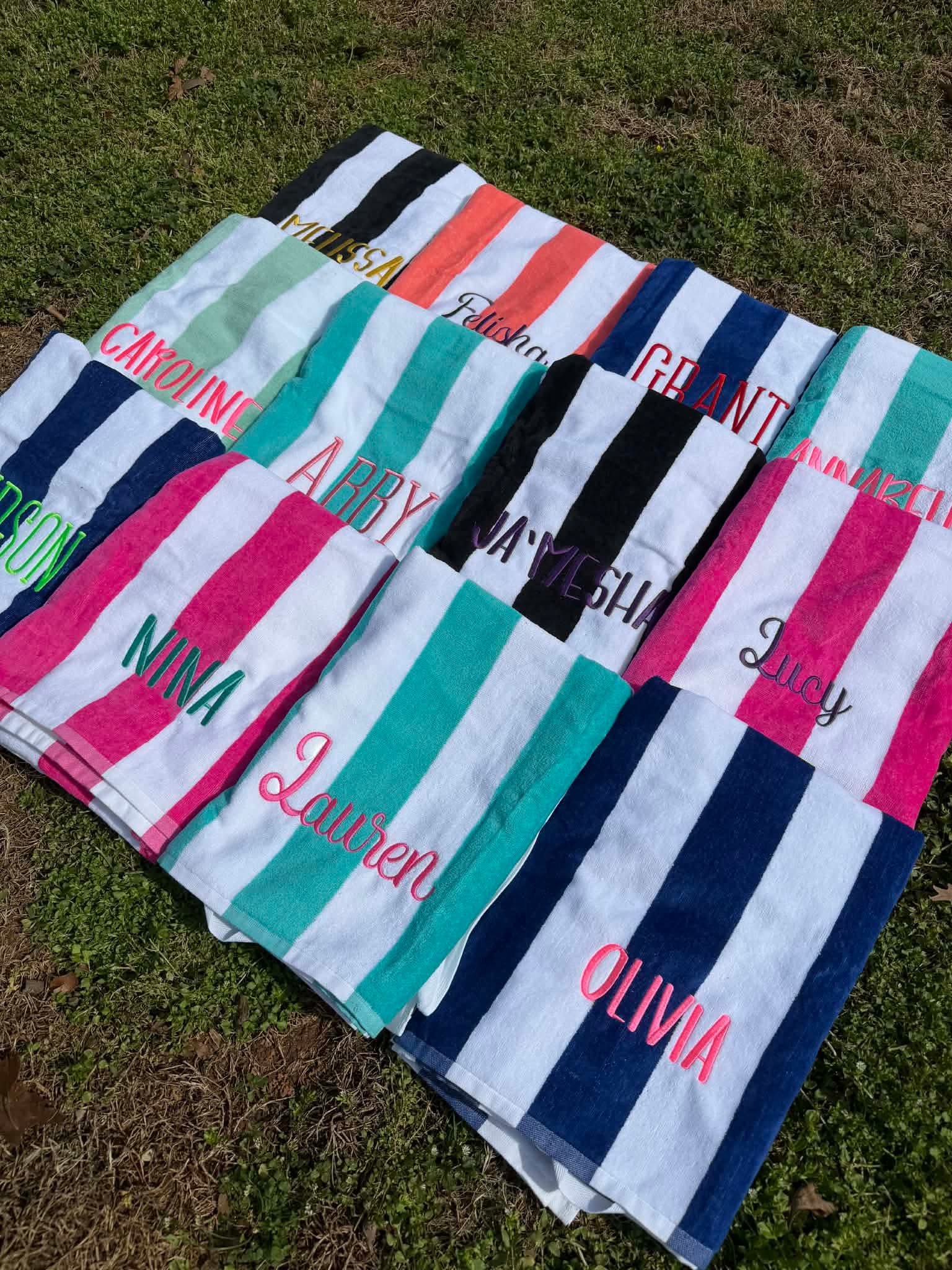 Custom embroidered beach towels