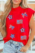Patriotic high neck top